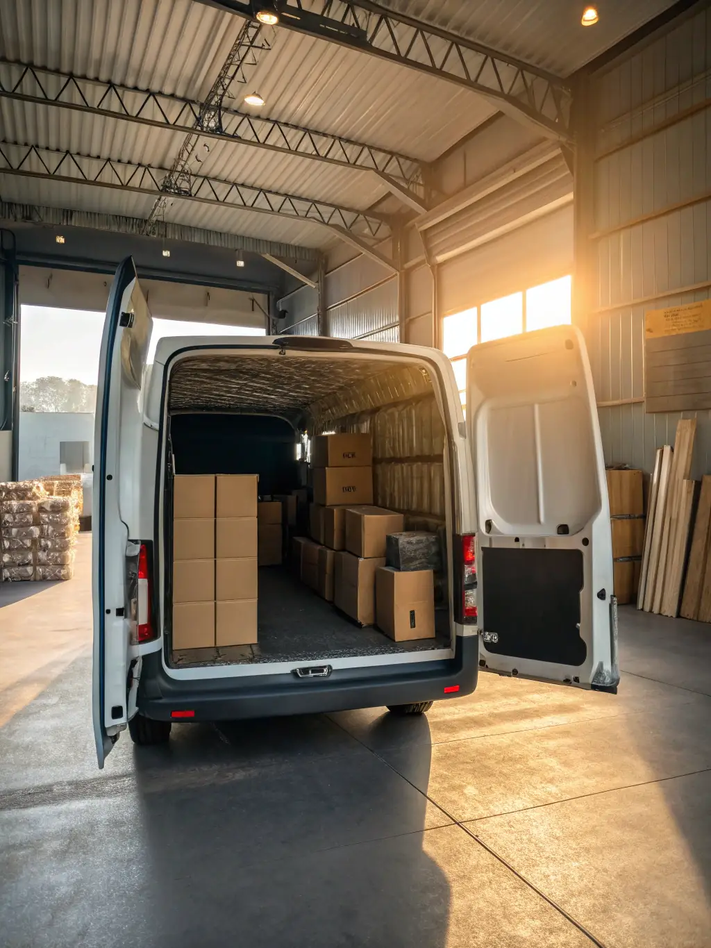 An image of various consumer goods, including electronics and household items, packed securely inside a Sargaalsare truck.